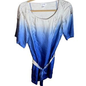 ❤️Calvin Klein Tie dye Dipped Silk Mini Dress Size Small